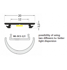 3m flexible LED ARCH1 aluminium profile for arches, with opal cover 3m flexible LED ARCH1 aluminium profile for arches, with opal cover
