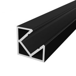 2m ME3 Black Corner LED Profile 10x10mm with Diffuser 2m ME3 Black Corner LED Profile 10x10mm with Diffuser