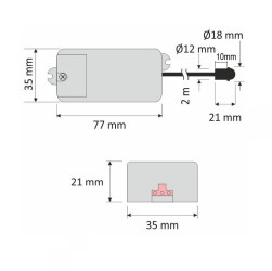 Mini Recessed PIR Movement Sensor Switch, 500W, 220-240VAC Mini Recessed PIR Movement Sensor Switch, 500W, 220-240VAC