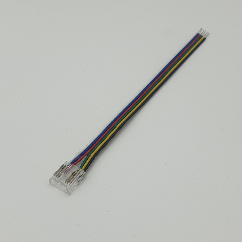 6 Pin Tape to Power Connector for IP20 RGB+CCT (WRGBW) 12mm COB Strip, no soldering 6 Pin Tape to Power Connector for IP20 RGB+CCT (WRGBW) 12mm COB Strip, no soldering