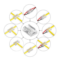 2 Pin Multi Function Quick Connector for 8mm IP20 Single Colour COB/SMD Strip