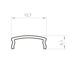 Sample of diffuser for LED profile CAL13, E1, EH1, E2, EH2, E3, E3F, E4, EA1, ESB1, W2 Sample of diffuser for LED profile CAL13, E1, EH1, E2, EH2, E3, E3F, E4, EA1, ESB1, W2