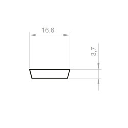 Sample of opal transparent diffuser for ground floor LED profile E5 Sample of opal transparent diffuser for ground floor LED profile E5