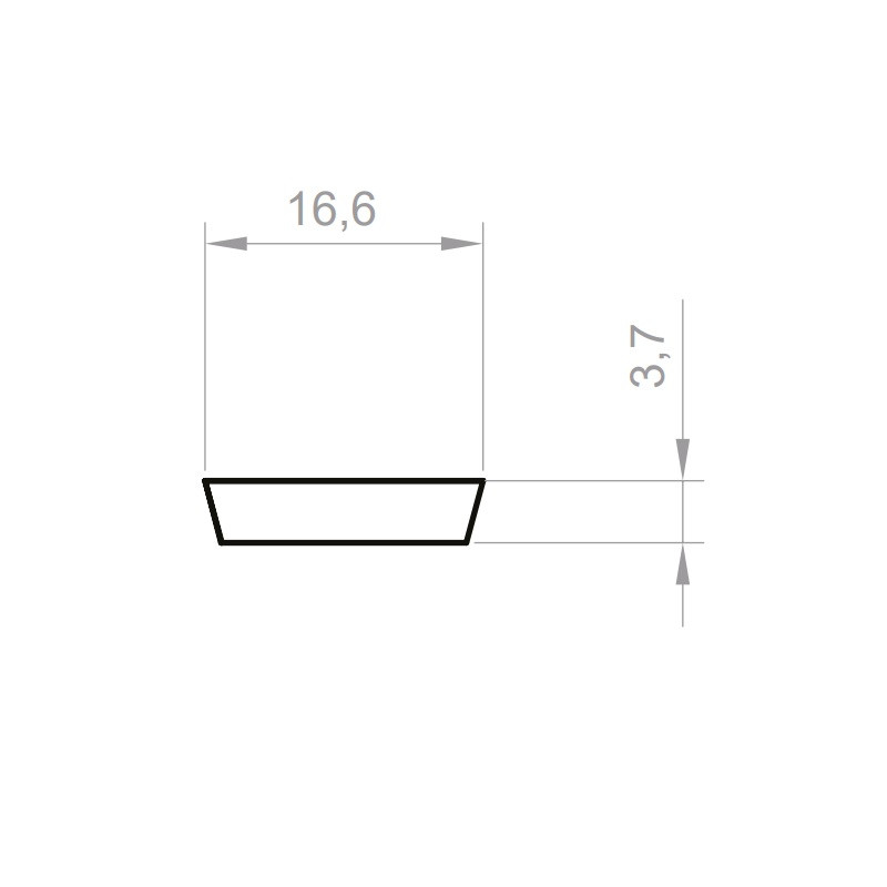 Sample of opal transparent diffuser for ground floor LED profile E5 Sample of opal transparent diffuser for ground floor LED profile E5