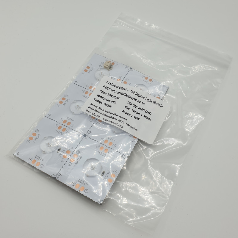 Sample: 24Vdc 36W/18W 2700K 1-LED-Cut Flexible Back Light Module/Sheet SMD2835 Sample: 24Vdc 36W/18W 2700K 1-LED-Cut Flexible Back Light Module/Sheet SMD2835