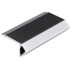 1m UP-Step LED profile painted black, set with opal cover