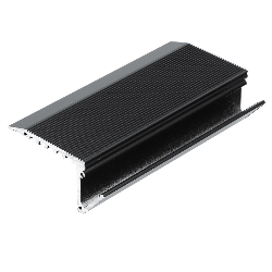 1m UP-Step LED profile painted black, set with opal cover 1m UP-Step LED profile painted black, set with opal cover