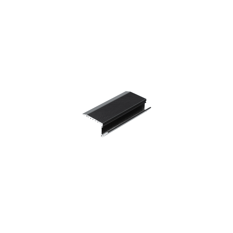 2m UP-Step LED profile painted black, set with opal cover 2m UP-Step LED profile painted black, set with opal cover