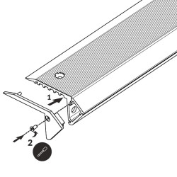 3m UP-Step LED profile (anodized, black), set with opal cover 3m UP-Step LED profile (anodized, black), set with opal cover