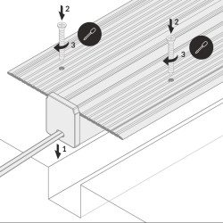 1m Plaster-in LED profile C3T for ceiling and drywall, opal cover 1m Plaster-in LED profile C3T for ceiling and drywall, opal cover