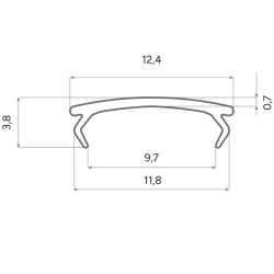 Sample of KL1, K1, KH1, KL2, K2, KH2, K3 diffuser / cover for LED profile Sample of KL1, K1, KH1, KL2, K2, KH2, K3 diffuser / cover for LED profile