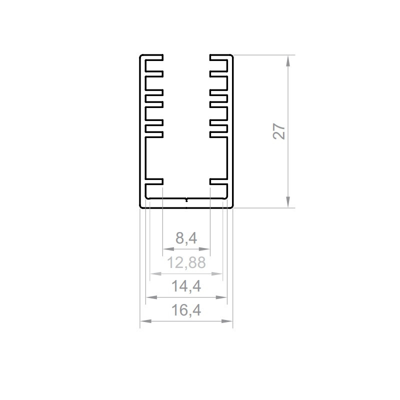 2m glass 8mm LED profile G2, painted black 2m glass 8mm LED profile G2, painted black