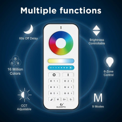 Six zones RGB+CCT (RGBWW) LED Remote Controller, REM-D Six zones RGB+CCT (RGBWW) LED Remote Controller, REM-D