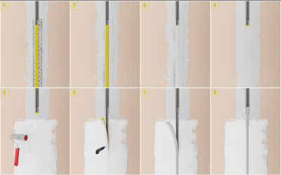 1m Plaster-in LED profile CAL13 for ceiling and drywall, set with cover 1m Plaster-in LED profile CAL13 for ceiling and drywall, set with cover