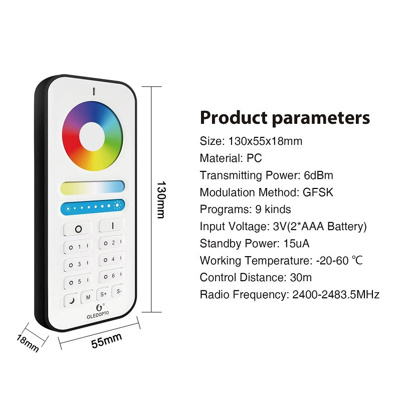 Six zones RGB+CCT (RGBWW) LED Remote Controller, REM-D Six zones RGB+CCT (RGBWW) LED Remote Controller, REM-D