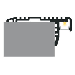 2m DOWN-STEP LED profile, black painted 2m DOWN-STEP LED profile, black painted