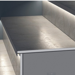 2m Aluminium LED profile USTEP-Tile, silver anodized, opal cover 2m Aluminium LED profile USTEP-Tile, silver anodized, opal cover