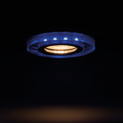 With blue decorative LEDs, GU10 ceiling-mounted glass spotlight fitting With blue decorative LEDs, GU10 ceiling-mounted glass spotlight fitting