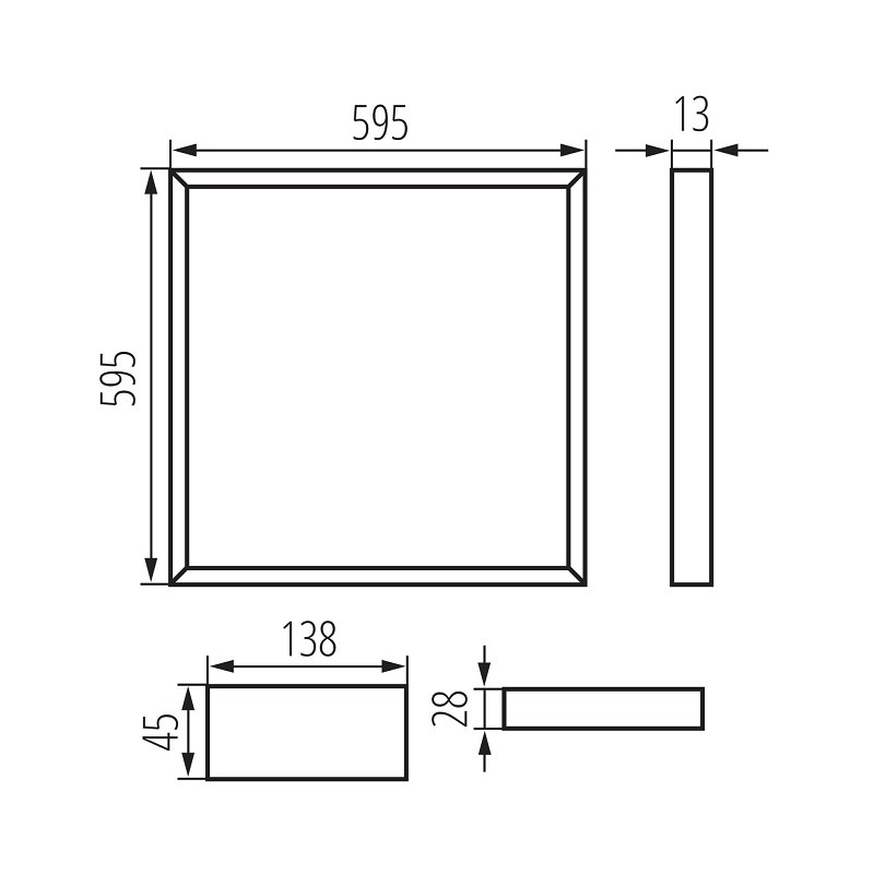 32W 4000K Square LED lighting frame 595mmx595mm 3800lm 32W 4000K Square LED lighting frame 595mmx595mm 3800lm