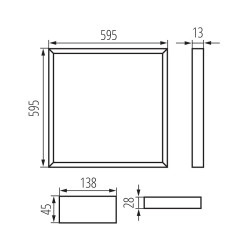 32W CCT Adjustable Square LED lighting frame 595mmx595mm 32W CCT Adjustable Square LED lighting frame 595mmx595mm