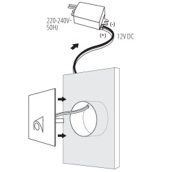 12VDC 0.7W 4000K Black Staircase LED Light Fitting 12VDC 0.7W 4000K Black Staircase LED Light Fitting