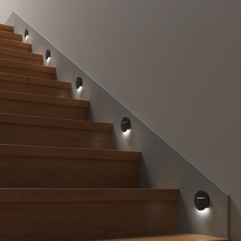 12VDC 0.8W 3000K Black Staircase LED Light Fitting 12VDC 0.8W 3000K Black Staircase LED Light Fitting