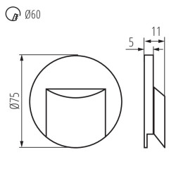 12VDC 0.8W 3000K White Staircase LED Light Fitting 12VDC 0.8W 3000K White Staircase LED Light Fitting