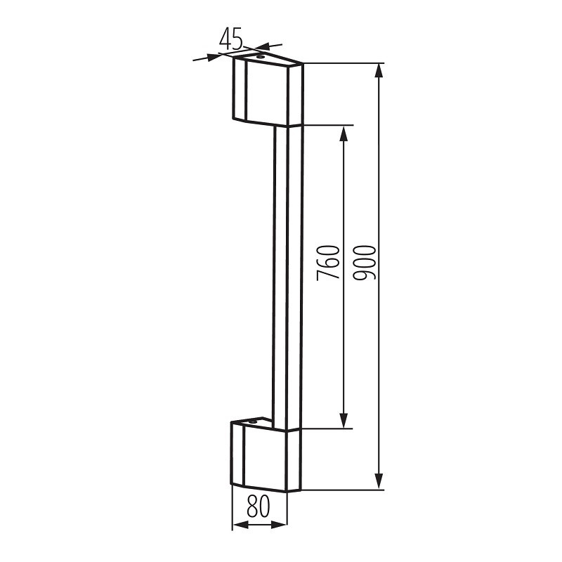 8W 0.9m 4000K 220-240VAC IP54 Black Facade LED luminaire 8W 0.9m 4000K 220-240VAC IP54 Black Facade LED luminaire