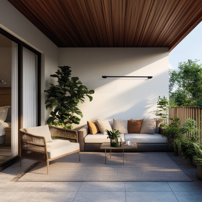 8W 0.9m 3000K 220-240VAC IP54 Black Facade LED luminaire 8W 0.9m 3000K 220-240VAC IP54 Black Facade LED luminaire