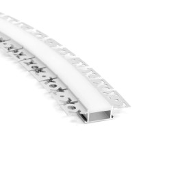 3m Flexible Plaster-in LED profile CAL20F for ceiling and drywall, set with opal cover