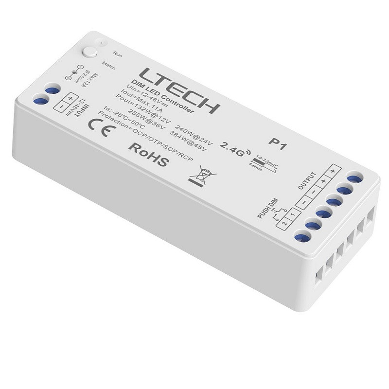 M1C / M1D+P1 up to 4 zones Single Colour LED strips Controller With RF Receiver Ltech M1C / M1D+P1 up to 4 zones Single Colour LED strips Controller With RF Receiver Ltech