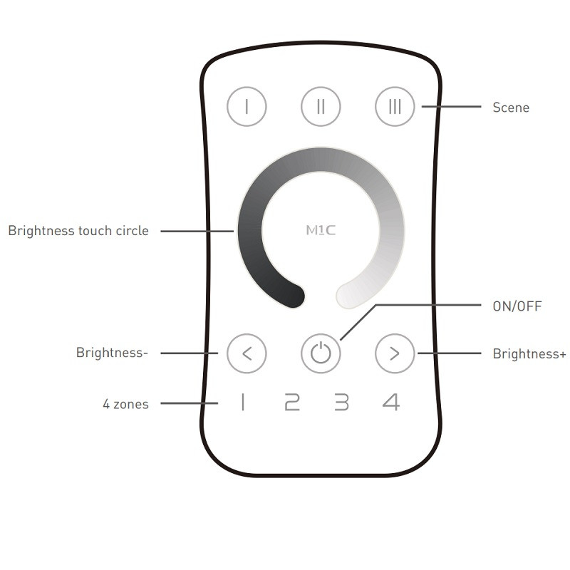 M1C / M1D+P1 up to 4 zones Single Colour LED strips Controller With RF Receiver Ltech M1C / M1D+P1 up to 4 zones Single Colour LED strips Controller With RF Receiver Ltech