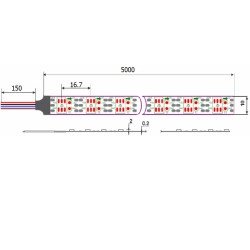 SMD5050 5Vdc LED tape WS2811 IC RGB Digital 18W/m IP20 5m (90W) Pro series SMD5050 5Vdc LED tape WS2811 IC RGB Digital 18W/m IP20 5m (90W) Pro series