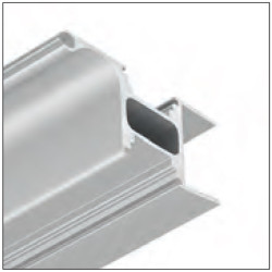 2m CABI1 LED profile, silver anodized, set with opal covers, cabinet