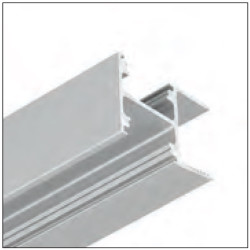 2m CABI2 LED profile, silver anodized, set with opal covers, cabinet