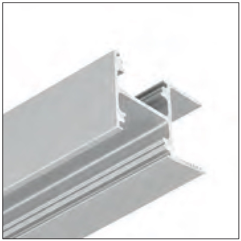 2m CABI2 LED profile, silver anodized, set with opal covers, cabinet 2m CABI2 LED profile, silver anodized, set with opal covers, cabinet