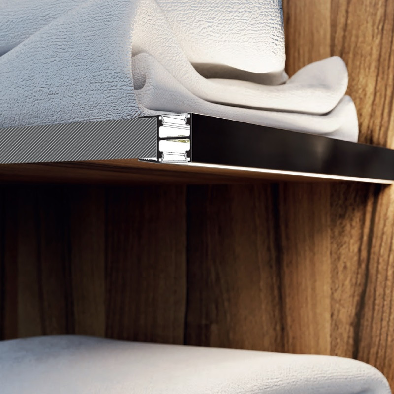 2m CABI2 LED profile, silver anodized, set with opal covers, cabinet 2m CABI2 LED profile, silver anodized, set with opal covers, cabinet