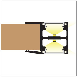 2m CABI2 LED profile, silver anodized, set with opal covers, cabinet 2m CABI2 LED profile, silver anodized, set with opal covers, cabinet