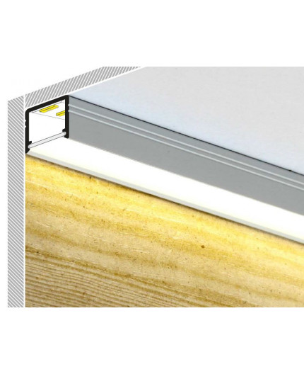 3m T2 LED profile (anodized, silver), 12mm x 12mm, set with cover 3m T2 LED profile (anodized, silver), 12mm x 12mm, set with cover