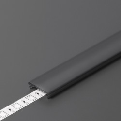 2m TL2F LED profile (anodized, black), 24mm x 9mm, set with cover 2m TL2F LED profile (anodized, black), 24mm x 9mm, set with cover