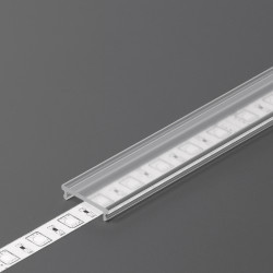 1m TL2F LED profile (anodized, black), 24mm x 9mm, set with cover 1m TL2F LED profile (anodized, black), 24mm x 9mm, set with cover