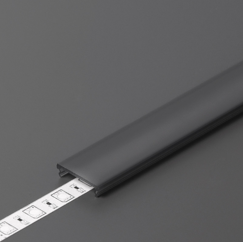 1m TL2F LED profile (anodized, black), 24mm x 9mm, set with cover 1m TL2F LED profile (anodized, black), 24mm x 9mm, set with cover