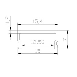 DW1, DW2, CAL15 2m / 2000m extra diffuser / cover for LED profile DW1, DW2, CAL15 2m / 2000m extra diffuser / cover for LED profile