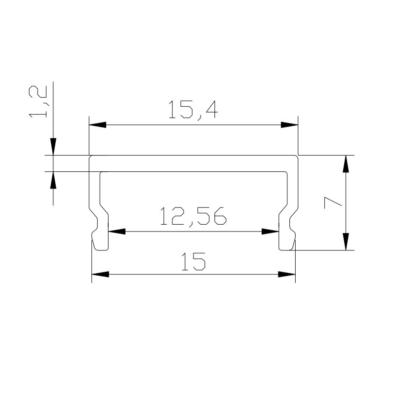 DW1, DW2, CAL15 2m / 2000m extra diffuser / cover for LED profile DW1, DW2, CAL15 2m / 2000m extra diffuser / cover for LED profile