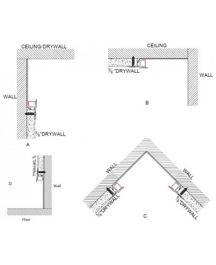 2.5m Plaster-in black LED profile DW1 for ceiling and drywall with opal cover 2.5m Plaster-in black LED profile DW1 for ceiling and drywall with opal cover