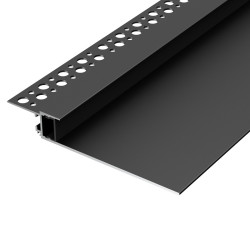 2.5m Plaster-in black LED profile DW1 for ceiling and drywall with opal cover 2.5m Plaster-in black LED profile DW1 for ceiling and drywall with opal cover
