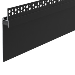 2.5m Plaster-in black LED profile DW1 for ceiling and drywall with opal cover