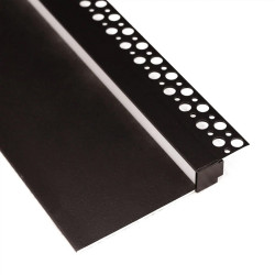 2.5m Plaster-in black LED profile DW1 for ceiling and drywall with opal cover 2.5m Plaster-in black LED profile DW1 for ceiling and drywall with opal cover