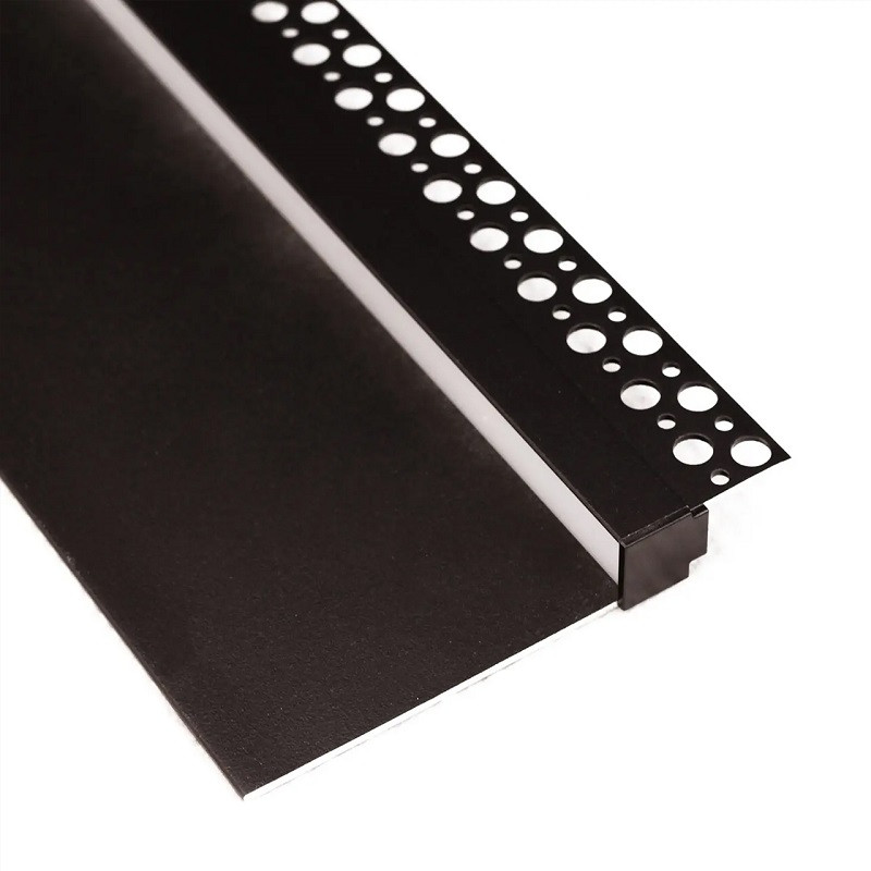 2.5m Plaster-in black LED profile DW1 for ceiling and drywall with opal cover 2.5m Plaster-in black LED profile DW1 for ceiling and drywall with opal cover