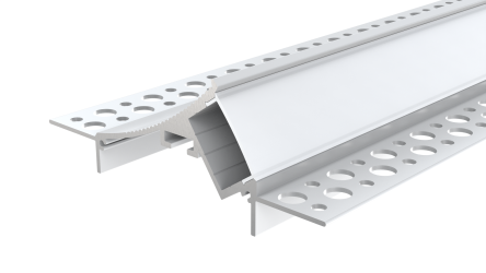 2m Plaster-in white LED profile DW3 for ceiling and drywall, set with opal cover 2m Plaster-in white LED profile DW3 for ceiling and drywall, set with opal cover